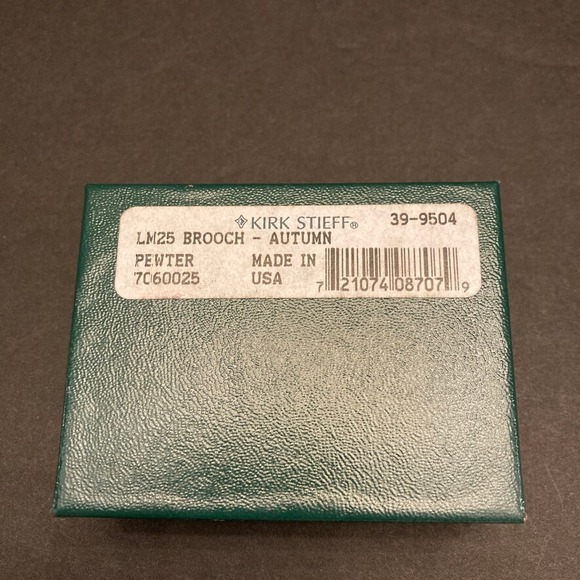 Vintage Kirk Stieff Pewter Brooch Pin Oval Floral "Autumn" Original Box USA - Picture 12 of 12